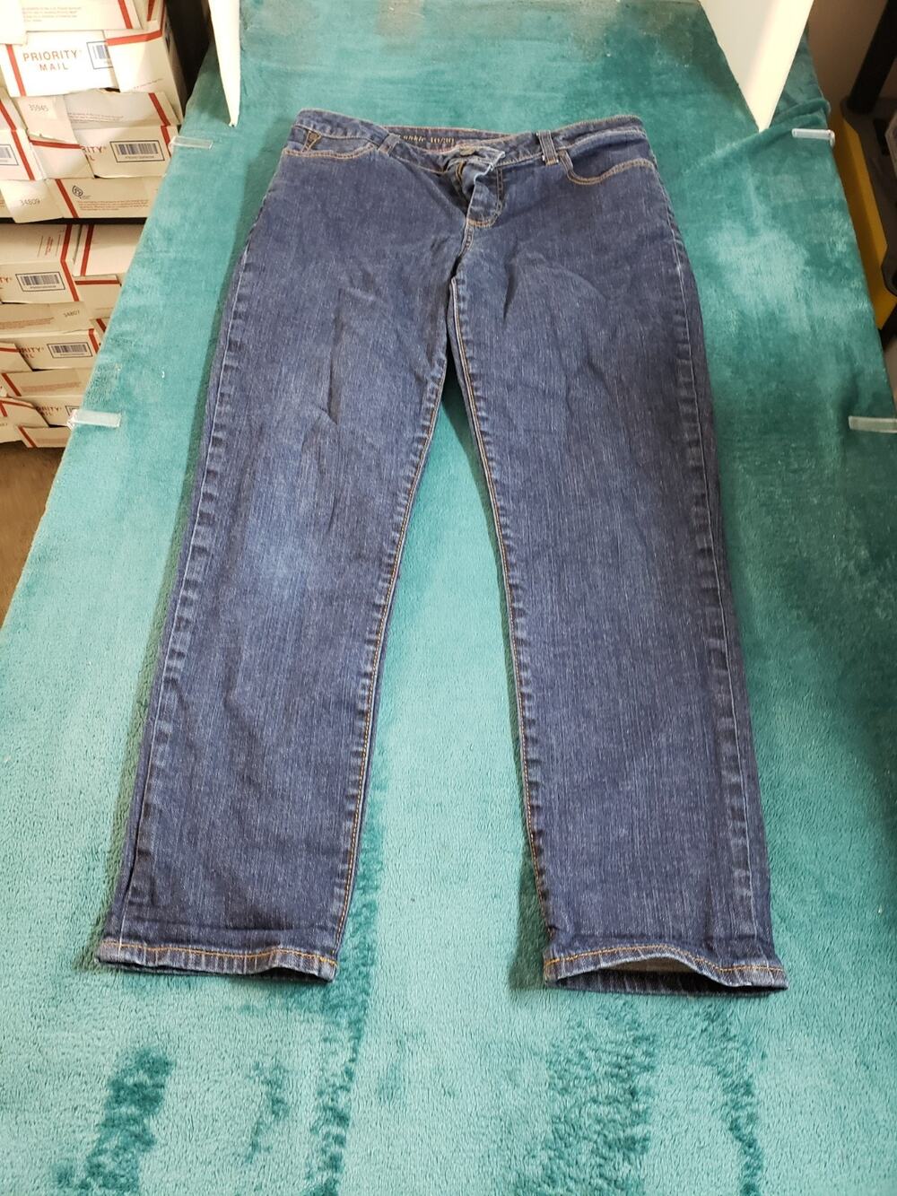 Talbots Jeans Size 10 Womens Blue Pants Ladies Mid Rise Signature Slim Ankle